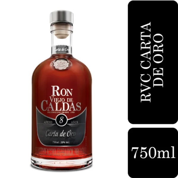 Ron caldas botella 8 añoss